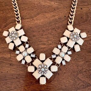 J.Crew | Faux Pearl and Resin Statement Necklace | 19” Adjustable